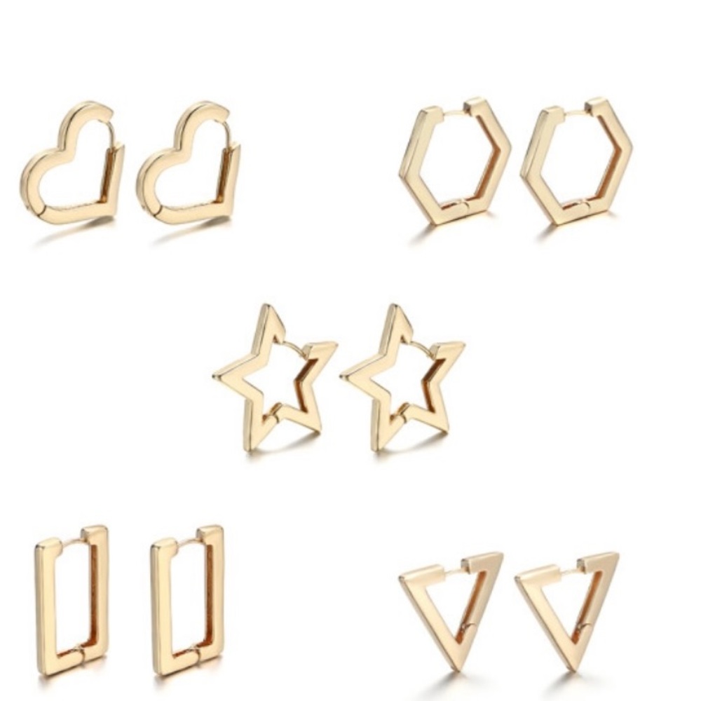 Minimalist geometric hoop earrings